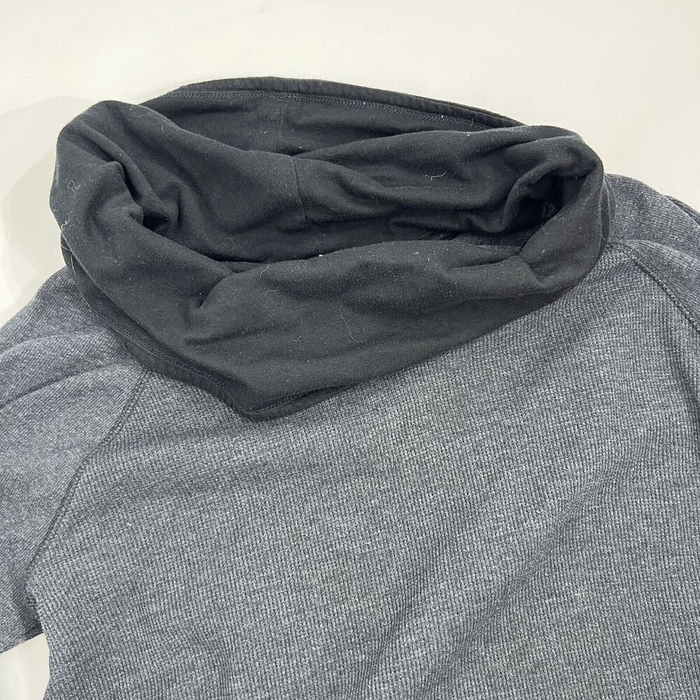 Eddie Bauer Thermal Cowl Neck Shirt Womens Large Gray Long Sleeve Waffle Knit - Picture 3 of 10